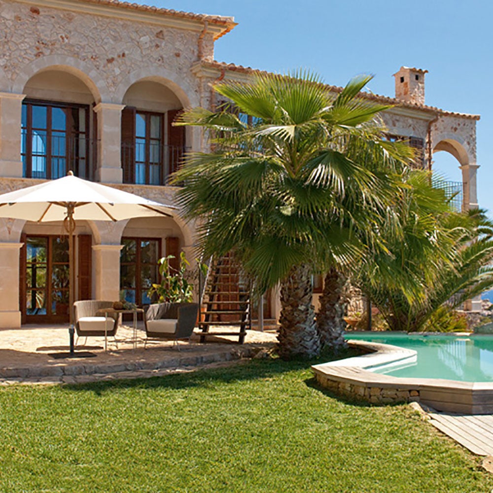 Teakwood parasoll 330x330 cm Kat.5 665 Chrome