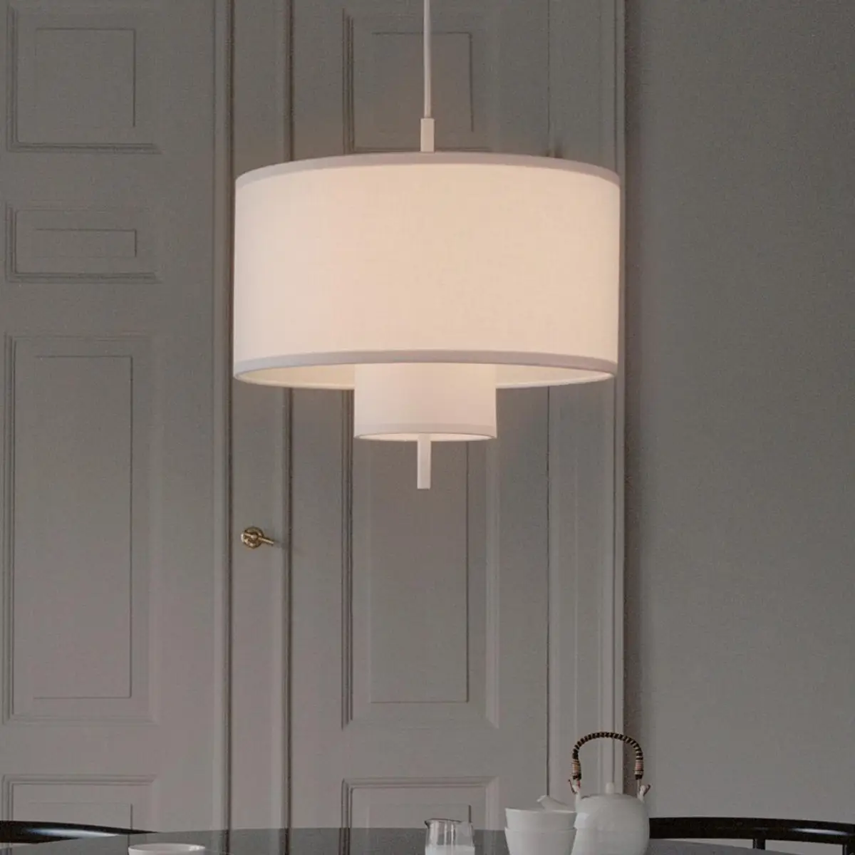 Margin Pendellampe Ø50 Hvit Canvas