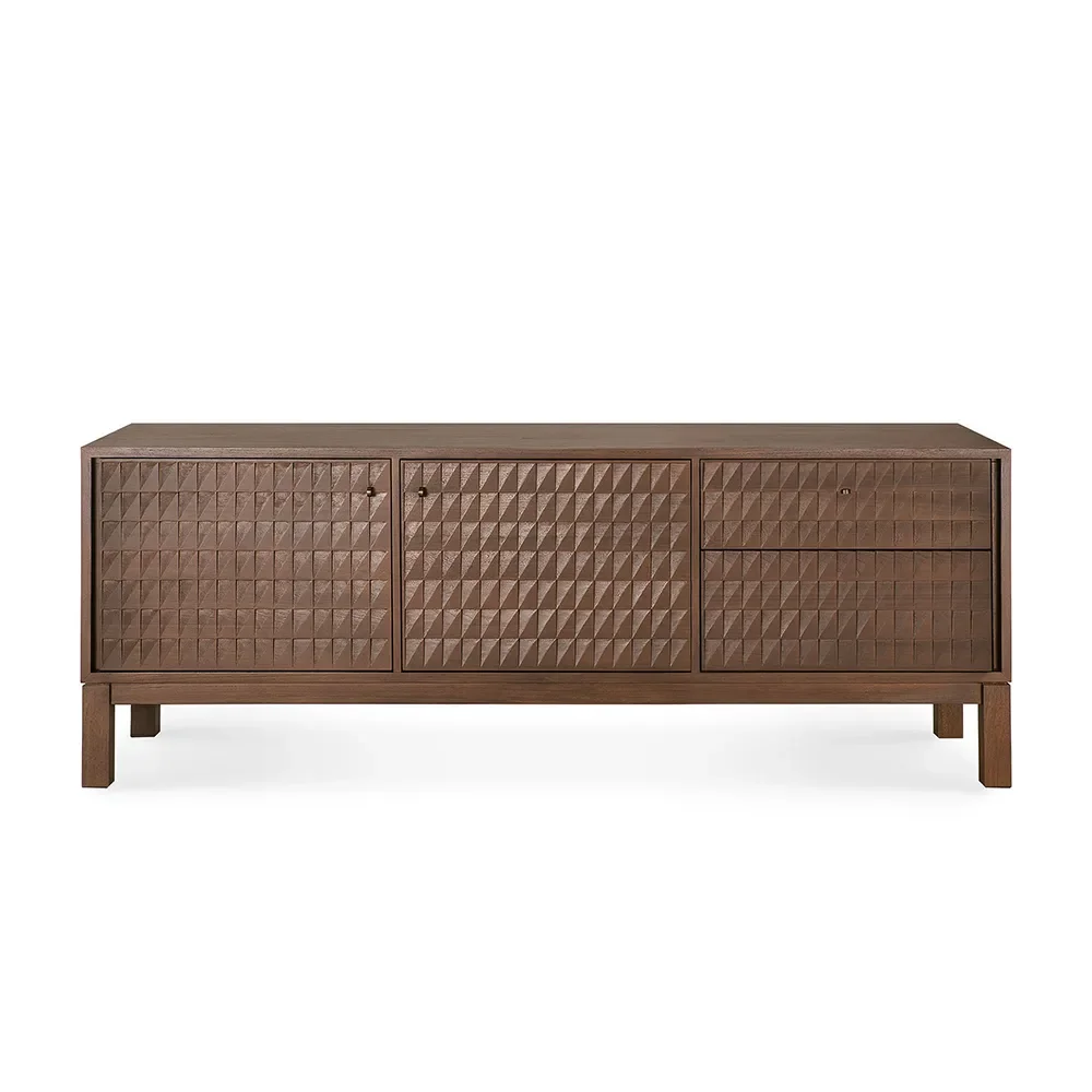 TV-benk i teak Sono Light Brown L160 cm