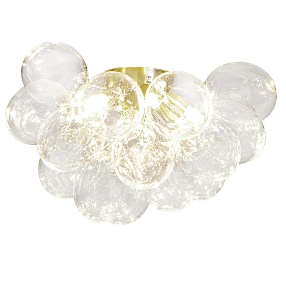 Gross taklampe  Ø50 cm messing/klarglass