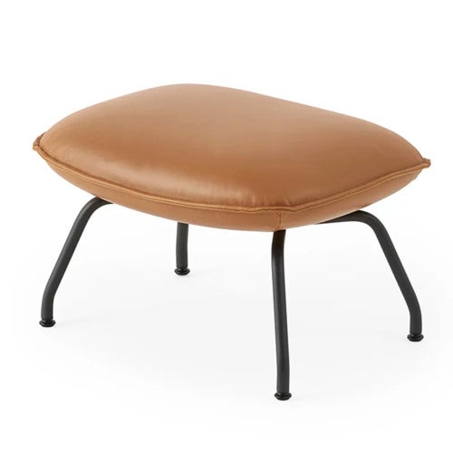 Doze Ottoman Tube Base - Refine Leather Cognac Anthracite Black