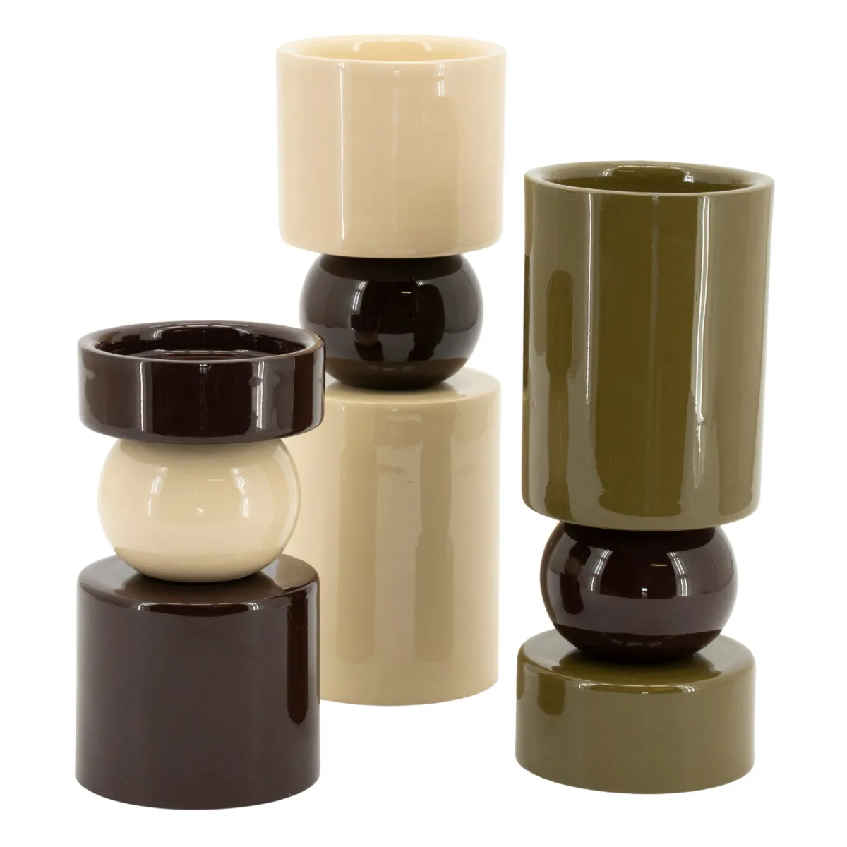 Shapix (set of 3) 9x9x15 cm Jern Multicolour