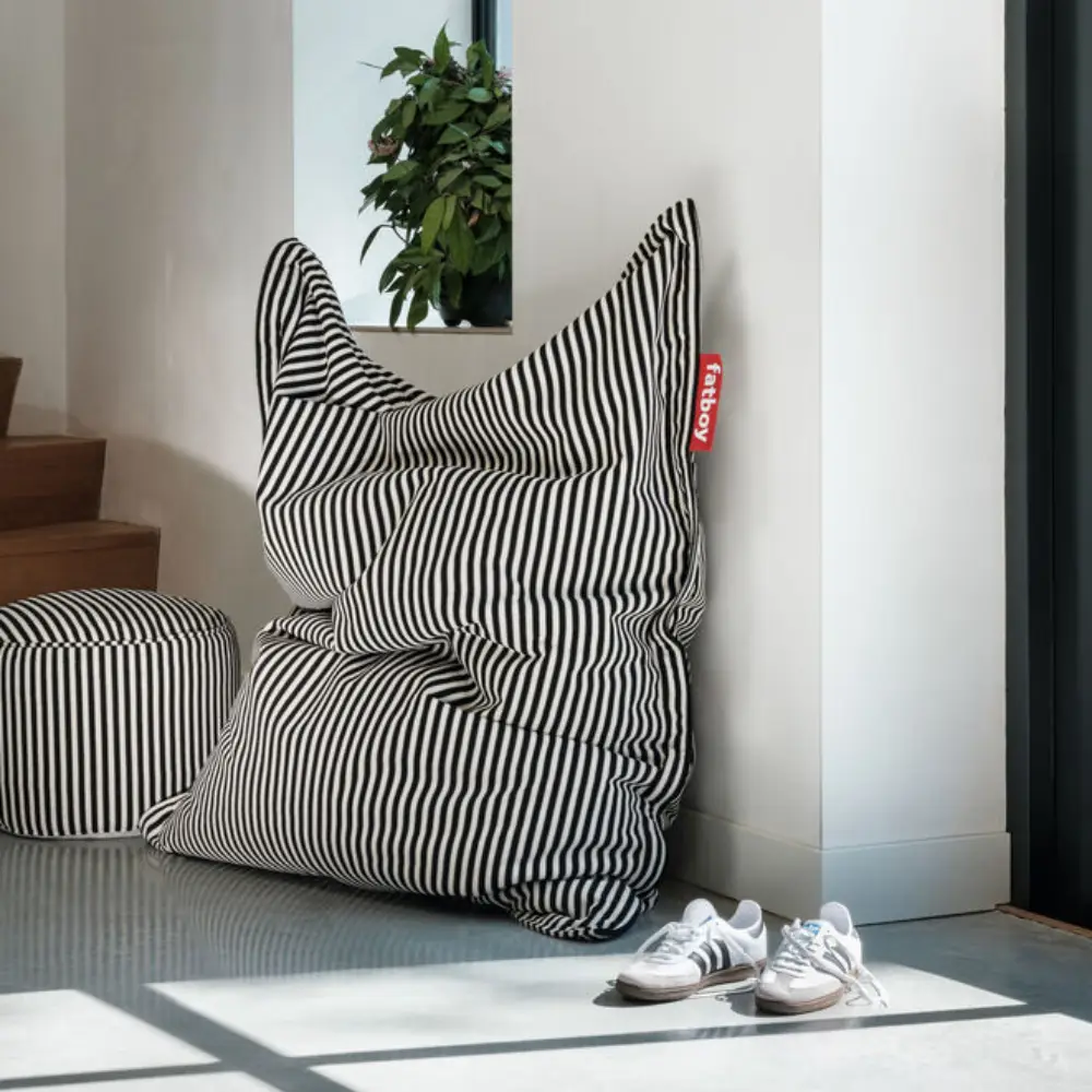 original slim terry Beanbag black creme