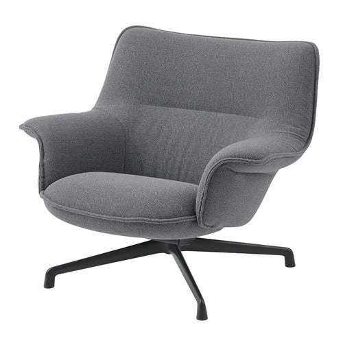 Doze Lounge Chair Low Back Swivel Base - Ocean 80 Anthracite Black