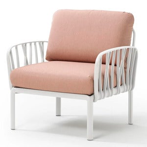 Komodo lenestol White - Rosa Quarzo