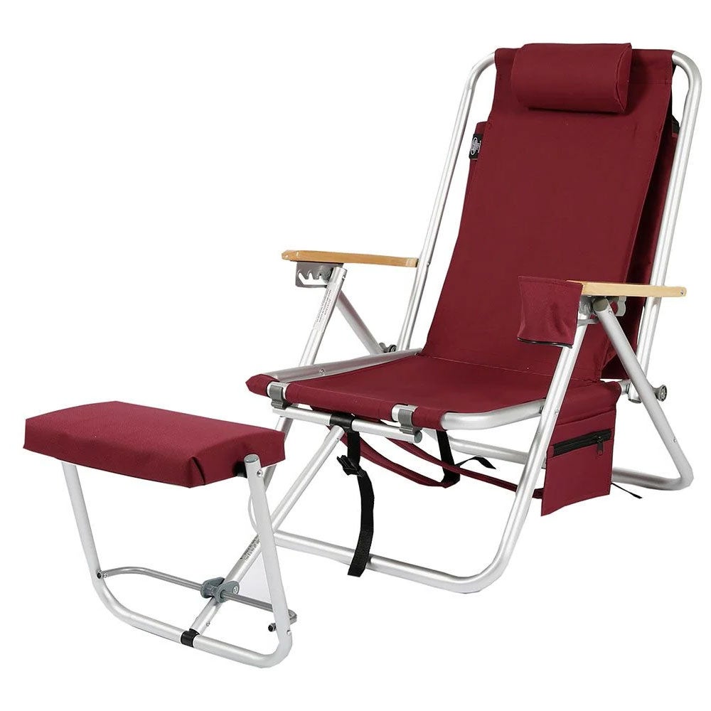 Roxy strandstol med kjølebag og mobil lomme bordeaux