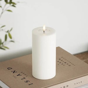 LED-blokklampe Ø7,5x15 cm hvit