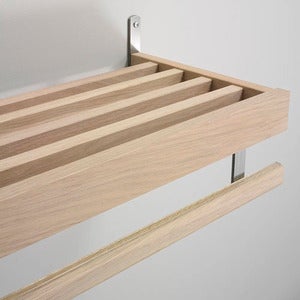 Nadja Hattehylle 100 cm 1 nivå Hvitoljet eik/slipestål