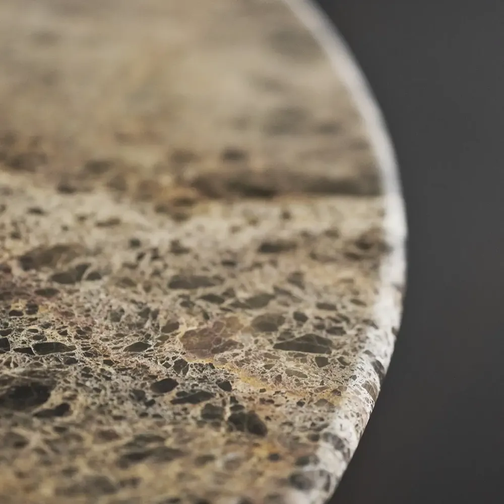 Taransay spisebord Ø125 cm brun marmor/brun eik