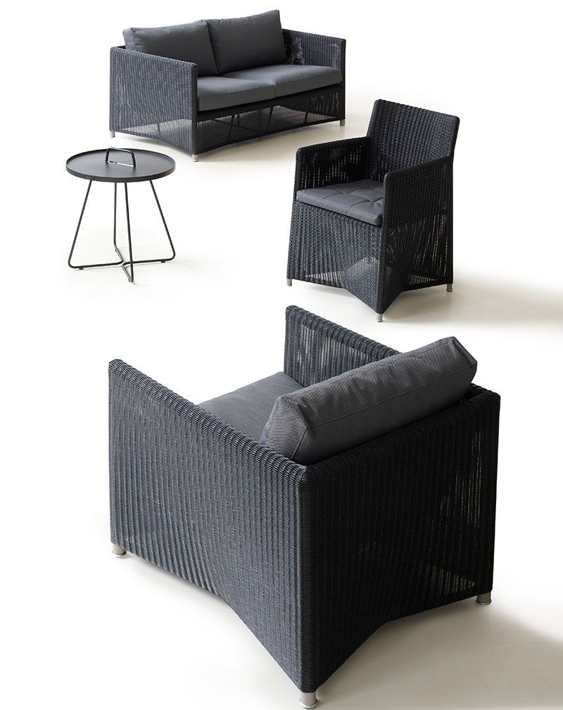 Diamond 2-seters sofa Grafitt