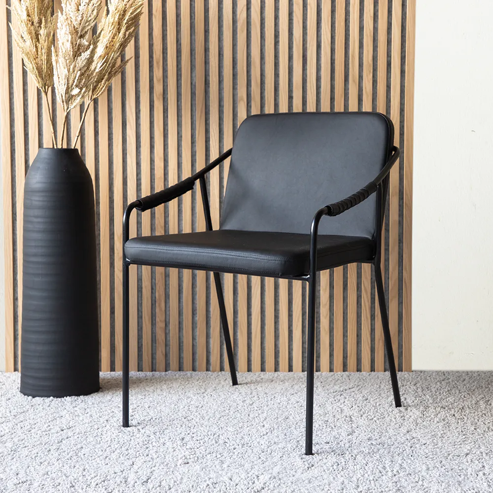 Tvist spisestol svart PU 2-pakning