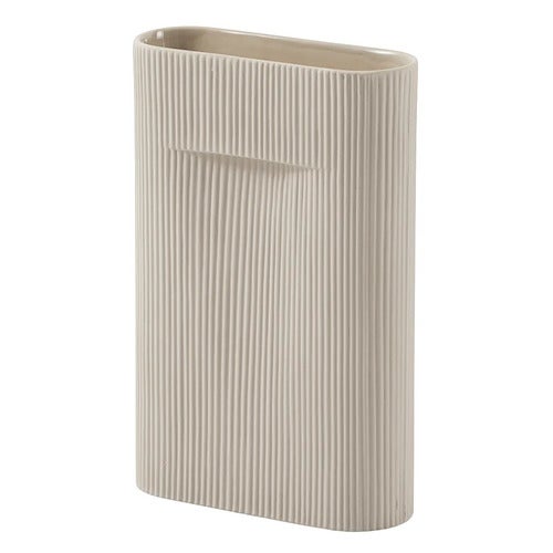 Ridge Vase H: 35 cm Beige