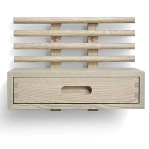 Zana Nattbord med skuff Grå oljet ask