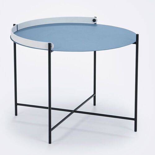 Edge sidebord 62 cm dueblå/hvitt stål