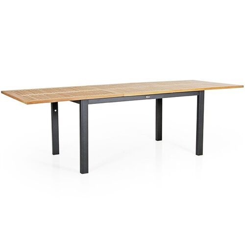 Lyon spisebord 92 x 194–252 cm svart/teak Brafab