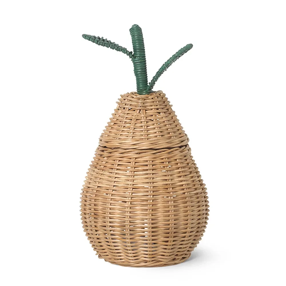 Pear flettet oppbevaringskurv liten