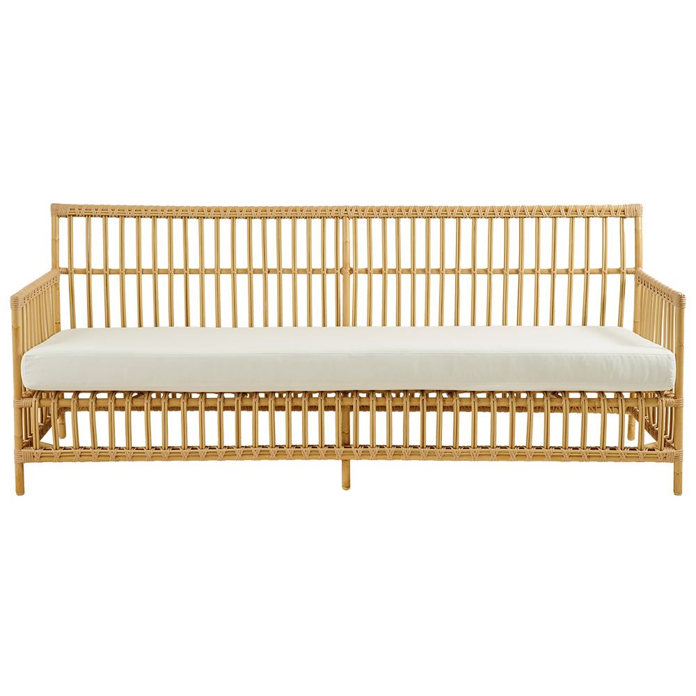 Caroline 3-seters sofa i kunstrotting i naturfarge