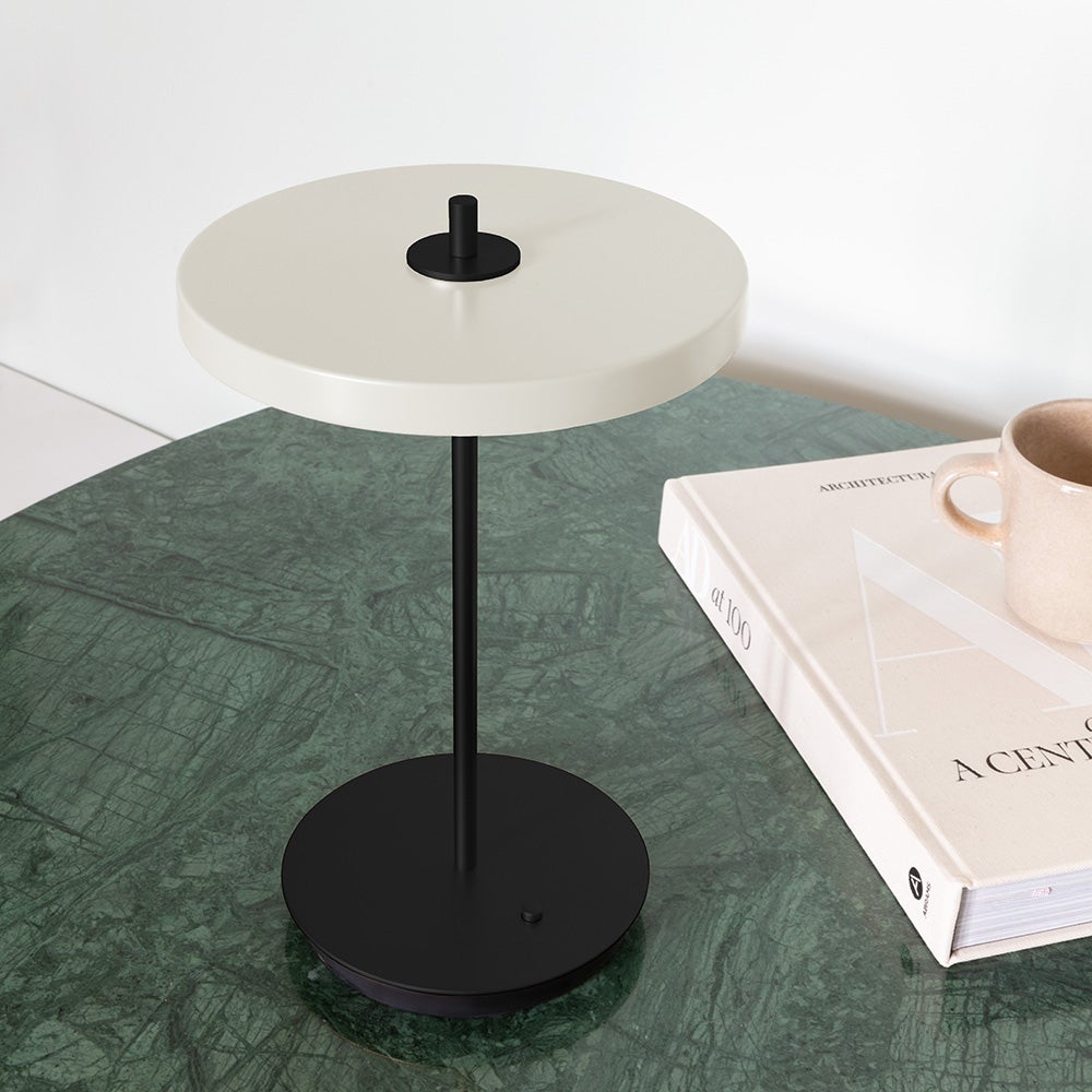 Asteria table Bordlampe Ø31 cm Pearl White/Black Stem