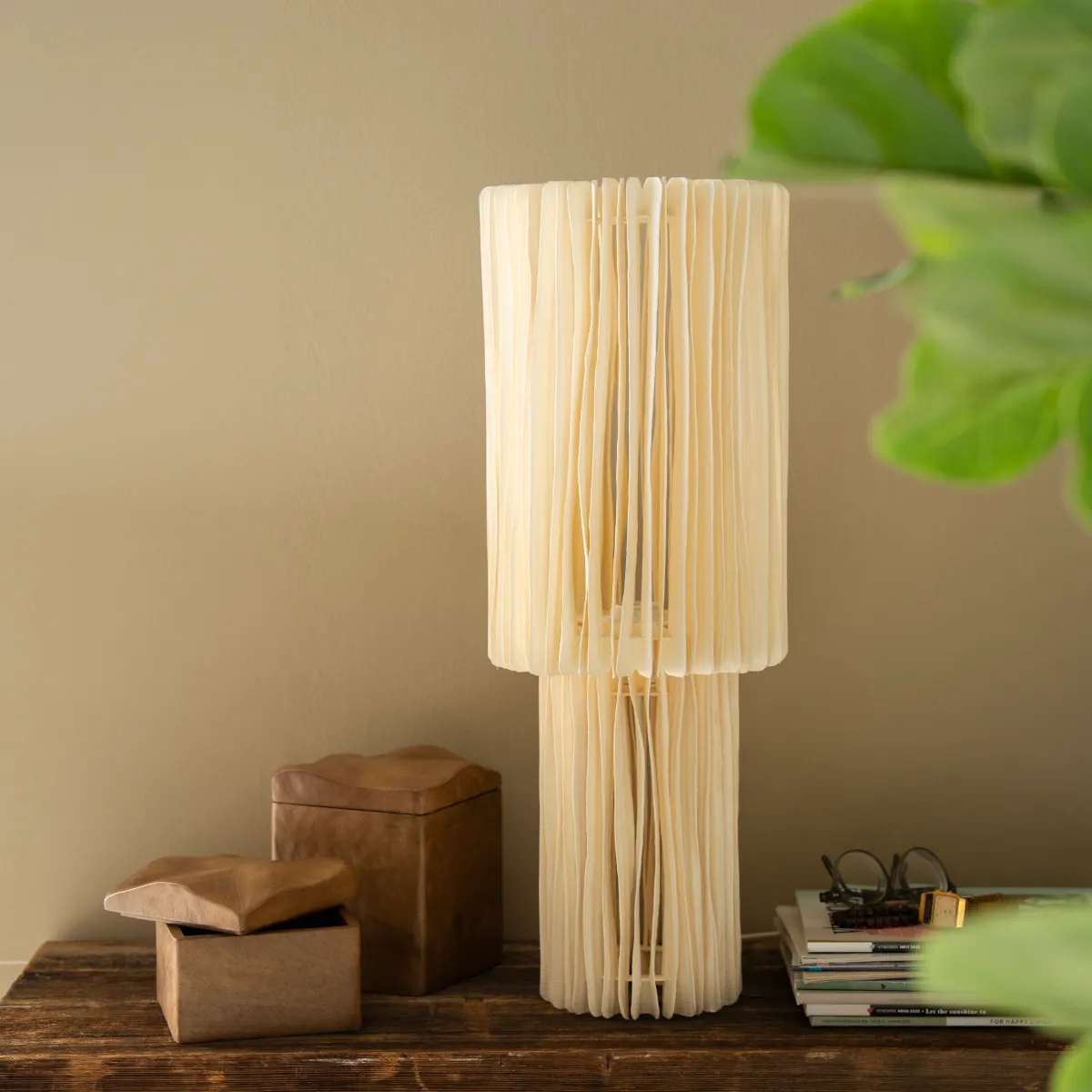 Velum 2 Bordlampe 25x25x68 cm Papier Hvit
