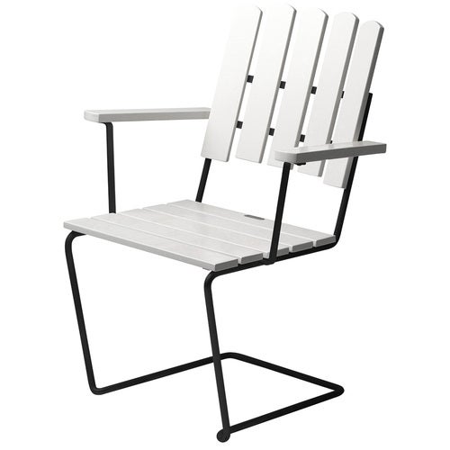 Lenestol A2 Hvitlakkert eik / svart ramme