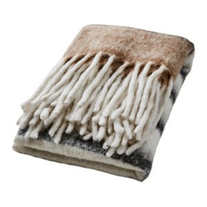 FRASSE rutete beige/svart/hvit