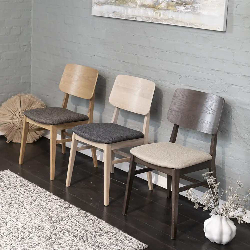 Stevie Spisestol i oljet eik/grå 2-pakning