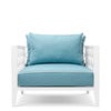 Outdoor Chair Ocean Club white sunbrella mineral blue