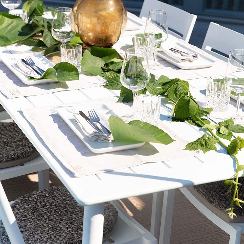 Nimes spisebord 98 x 200 cm hvit Brafab