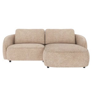Norris sofa 3-seter sofa chaiselong høyre stoff Anna lys beige