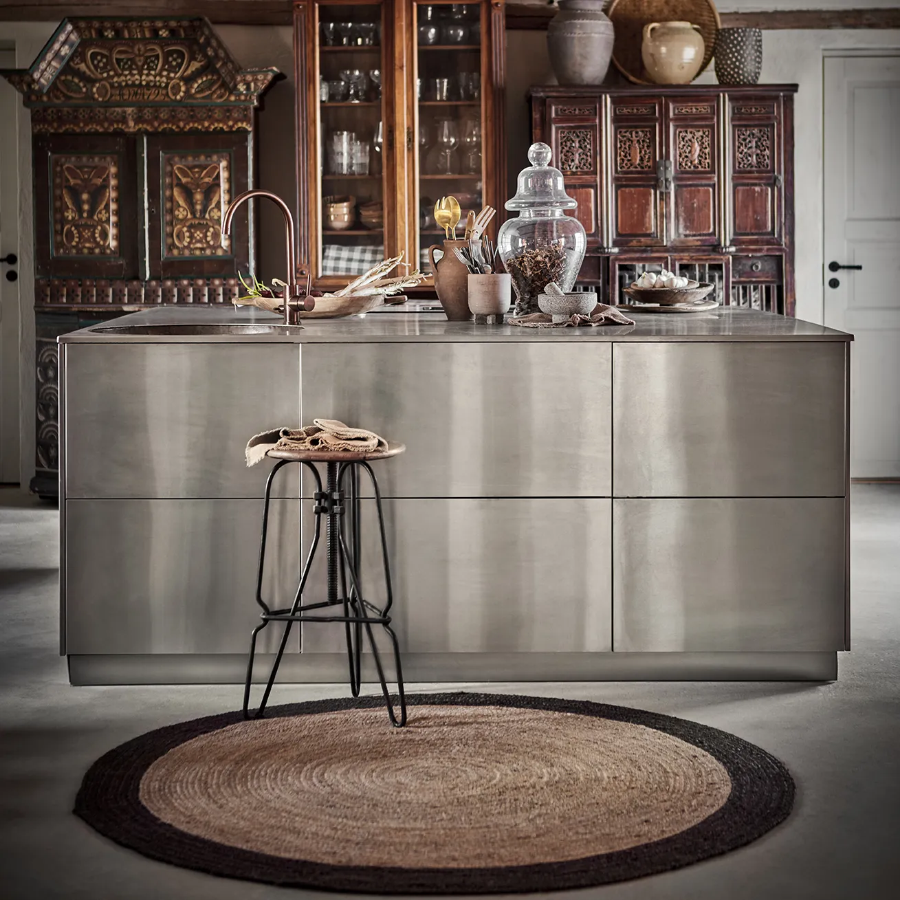 JUNI matte natur/brun Ø150 cm