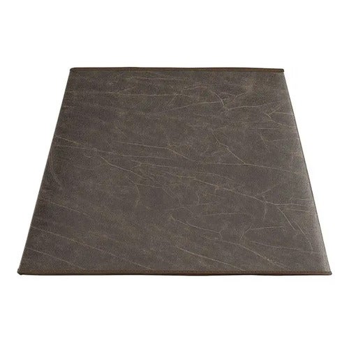 Lampeskjerm Square Leather Pale Brown Artwood