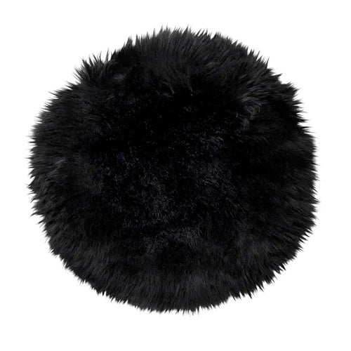 Gently Sittepute i saueskinn ø34 cm Black