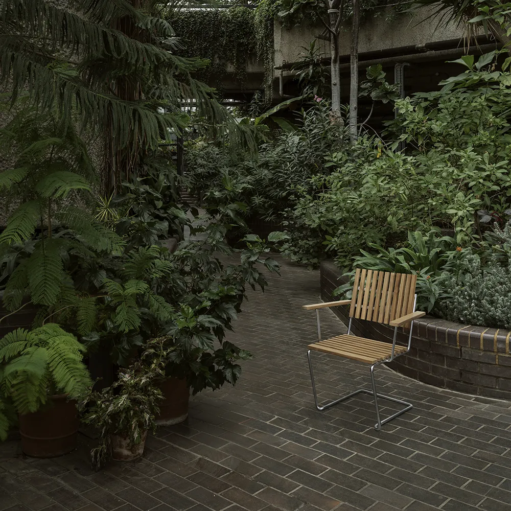 Bovik lenestol teak / galvanisert