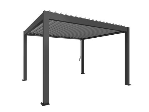 Pergola størrelse 4 x 3,5 metallic mørkegrå/sølv
