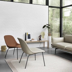 Fiber Lounge Chair Tube Base - Divina 154 Anthracite Black