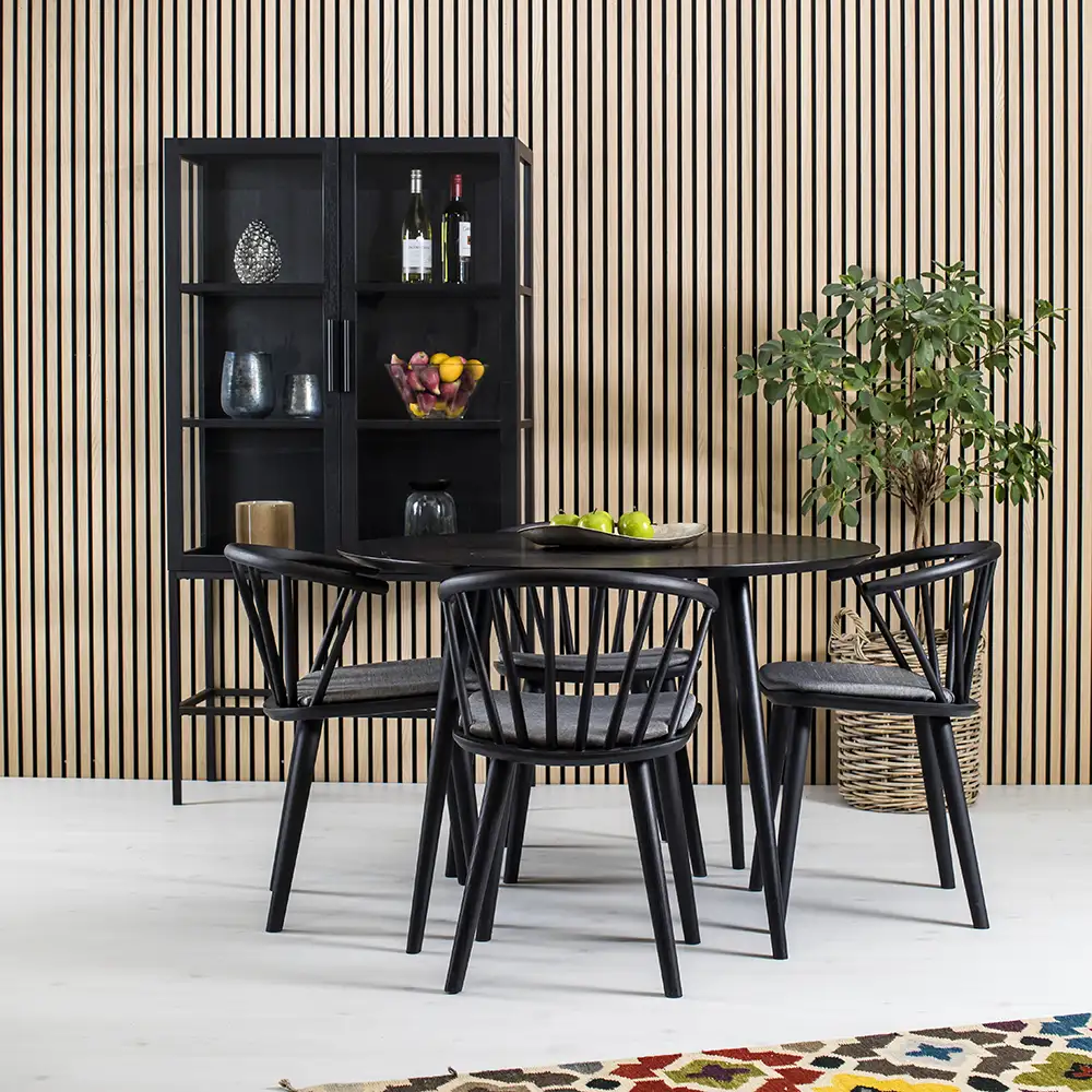 Miles Spisebord 110 cm svartbeiset ask