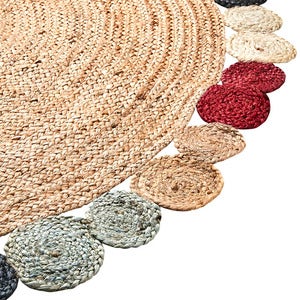 JUNI teppe natur/flerfarget Ø150 cm