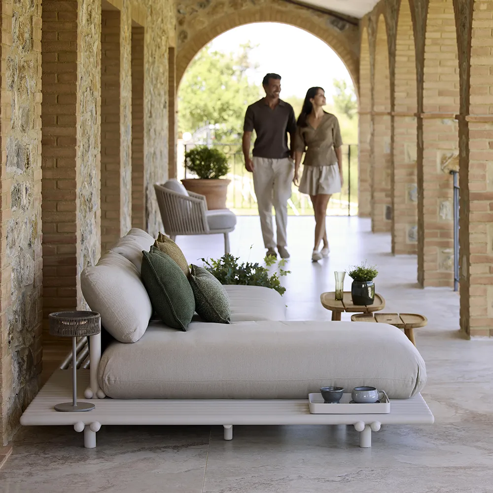 Sticks hjørnesofa Alu/light brown