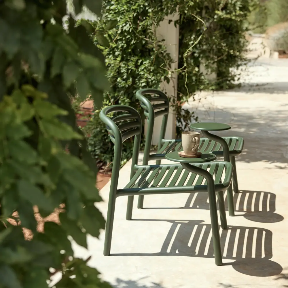 Bliss lenestol m/sidebord høyre Sand, aluminium