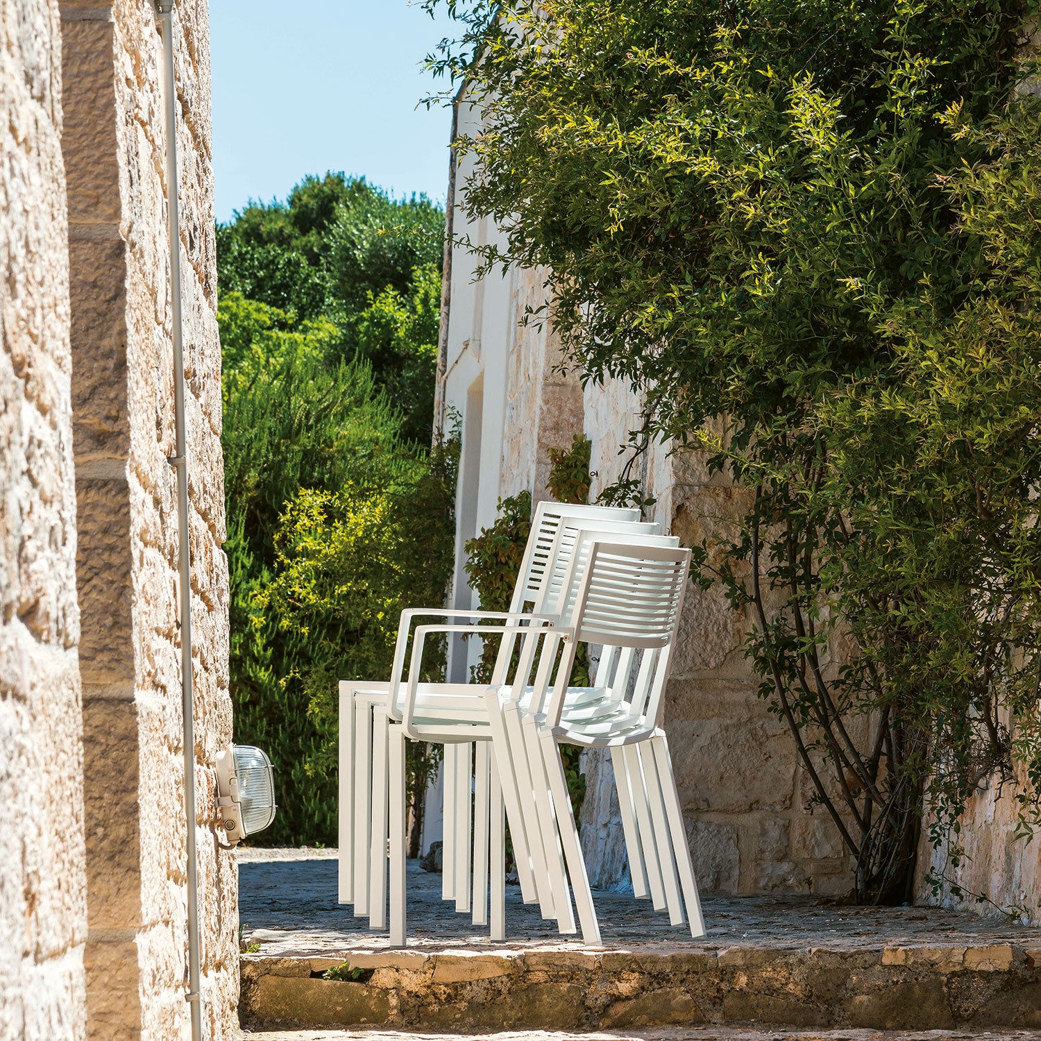 Easy lenestol stabelbar mørkeblå