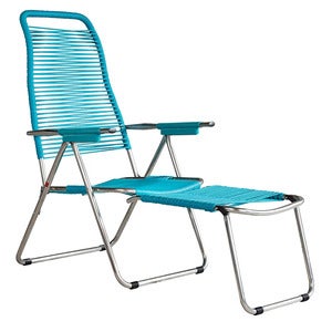Spaghetti solstol i turquoise aluminium