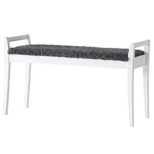 Meja Bench Hvitlakkert bjørk/safeskinnlook Mørk grå