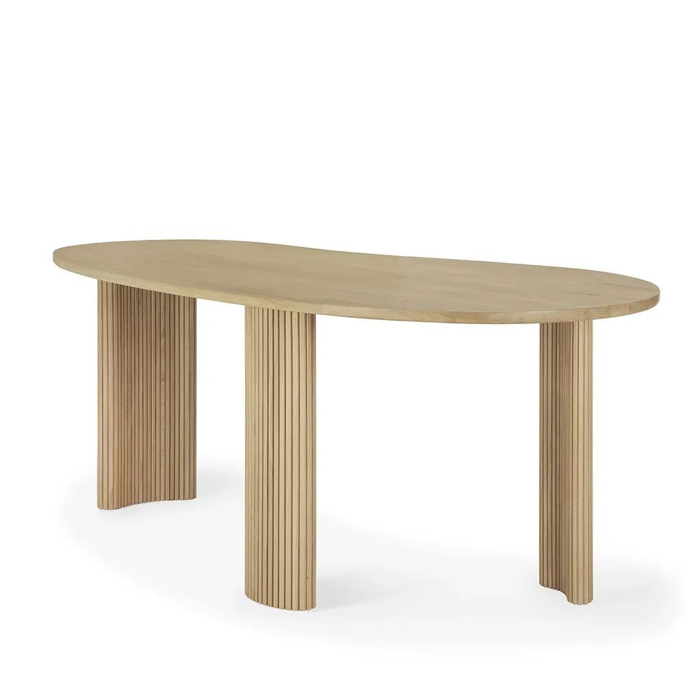 Ethnicraft - Boomerang desk - varnished oak - pebble shape - Skrivebord - Alain Van Havre - Tre farget - Tre