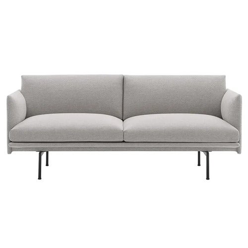 Outline Sofa 2-seater - Black Base - Clay 12 Black