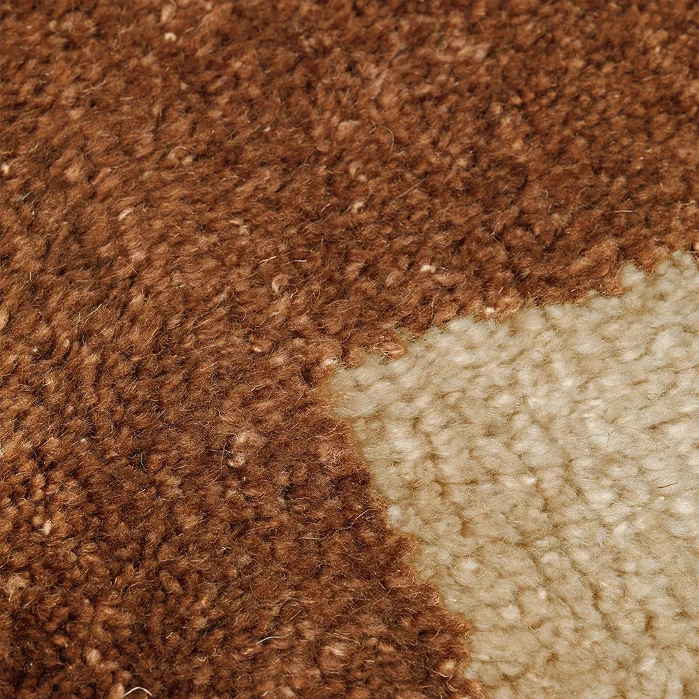  Mara knyttet teppe 120x80 cm mørk murstein/off-white