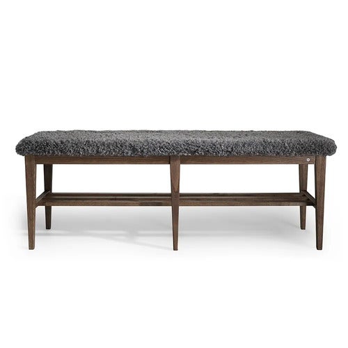 Nadja benk 130 cm Brunoljet ask/safeskinn look Grå