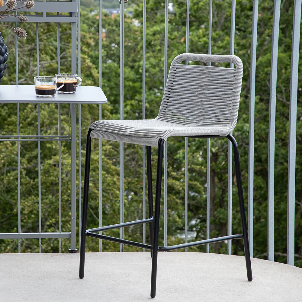 Lindos Barstol lysegrå 2-pakning 