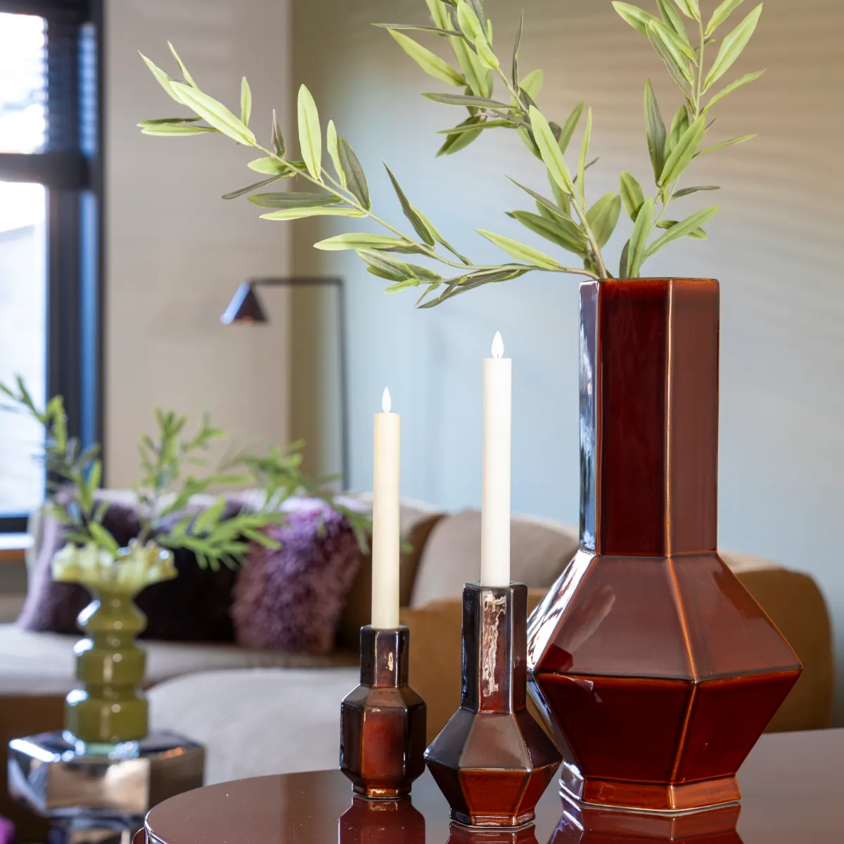 Axis large Vase 28x25x47 cm Leirtøy dark red