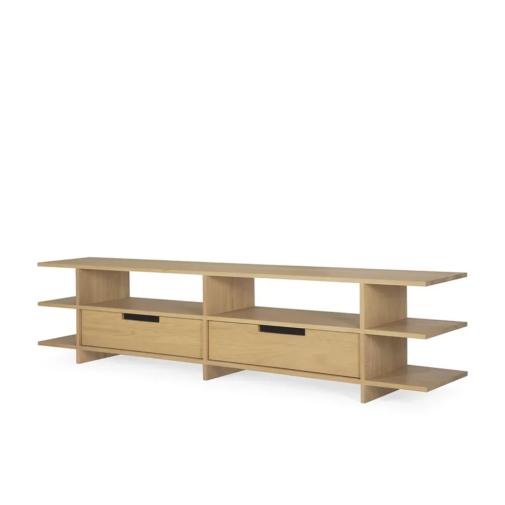 Ethnicraft - Kabuki TV cupboard - oak - 2 drawers - TV-benker - Reynaldo Zapp - Tre farget - Tre