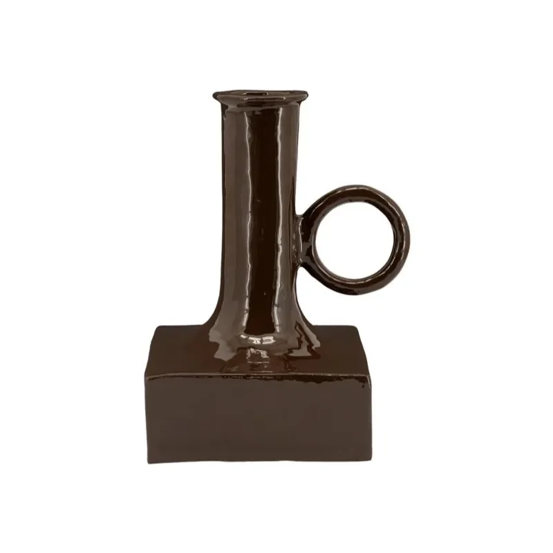 Oro 2 vase 20x16x25 cm aluminium brun